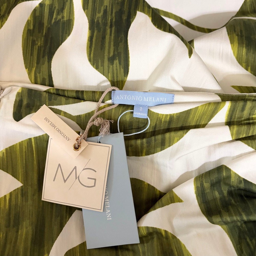 NWT!! ANTONIO MELANI x M.G. Style Lyons Printed Faux Wrap Asymmetric Skirt 2 - Picture 13 of 16